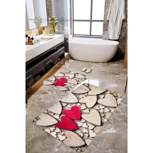 Mekta Home 3 Boyutlu Kalpli 2'li Banyo Paspas Takımı MKTPP-2013 60 x 100 cm 50 x 60 cm