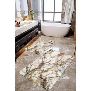 Mekta Home 3 Boyutlu Mermer Taşlı 2'li Banyo Paspas Takımı  MKTPP-2036 60 x 100 cm 50 x 60 cm