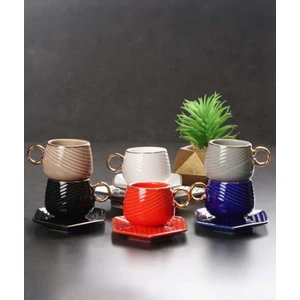 Porselen 6'lı Kahve Fincan Takımı 90 ml. KAI011250