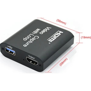 4K-VC400 4K HDMI Video Capture Cihazı Metalik Siyah Renk USB 3.0 1 Adet