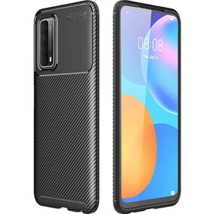 Huawei P Smart 2021 Kılıf Negro Karbon Dizayn Silikon Siyah