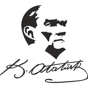 Sticker Fabrikası Atatürk Büyük Türk Başbuğ Şeffaf Sticker 00619