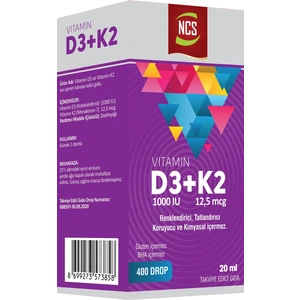 Vitamin D3 + K2 Damla 20 ml
