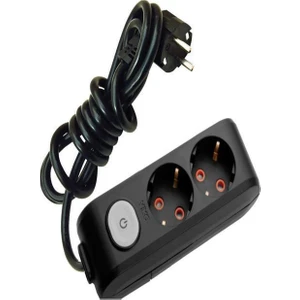 Multi-Let 2 Li Siyah Anahtarlı Çocuk Korumalı Grup Priz 1 mt