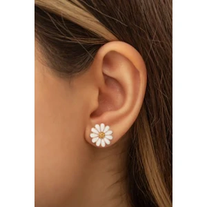 Elika Silver Kadın Papatya Model 925 Ayar Gümüş Küpe