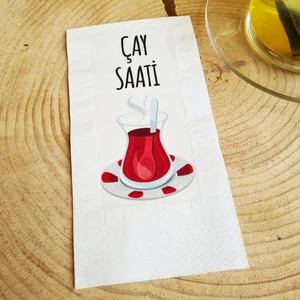 Sunum Peçetesi - Çay Saati Yazılı Konuşan Kağıt Peçete