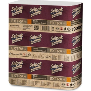 Selpak Professional Extra Plus Z Katlı Dispenser Havlu 200x12'li 21,5x24 cm 42gr/m2 (7900077)