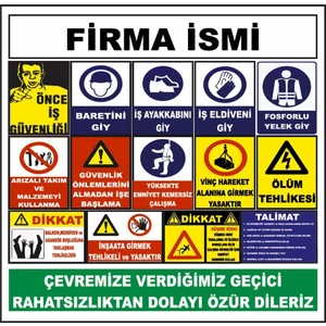 Şantiye Inşaat Alanı Inşaat Uyarı Levhası
