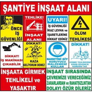 Şantiye Inşaat Alanı Inşaat Uyarı Levhası