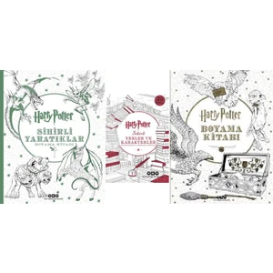Harry Potter Boyama Kitapları 3 Kitap Set (Sihirli Yaratıklar- Sihirli Yerler ve Karakterler Kartpostal Boyama Kitabı- Boyama Kitabı)