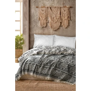 Fil Antrasit Jakarlı Çift Kişilik Pike