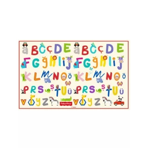 Fisher Price Çocuk Halısı, Eğitici Harfler Alfabe Çocuk Halısı, Kaymaz Taban, Makine de Yıkanabilir,  100 x 160 cm