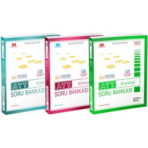 ÜçDörtBeş Yayınları AYT Fizik Kimya Biyoloji Soru Bankası Seti 3 Kitap