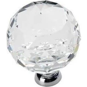Interio Kristal Düğme Kulp Modelleri Krom Dolap Çekmece Mobilya Mutfak Kulbu 30MM