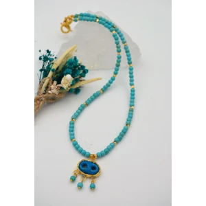 Turkuaz Süryani Gözü Nazar ve Kolye