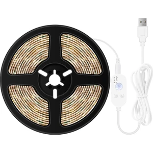 Mbw USB Dim Led Şerit Işık Pır Hareket Sensörü 5 m Sıcak Beyaz (Yurt Dışından)