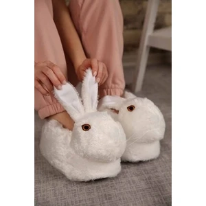Kadın Panduf Beyaz Tavşanlı Ev Botu