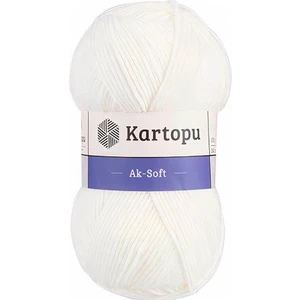 Ak-Soft K010 Beyaz El Örgü Ipliği 100GR