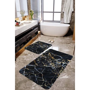 Mekta Home Siyah Mermer Desen 2'li Banyo Paspas Takımı MKTBP-0113 60X100/50X60