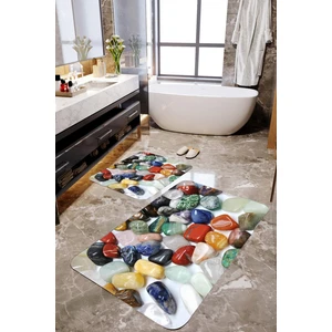 Mekta Home Renkli Taşlı 2'li Banyo Paspas Takımı MKTBP-083 60X100/50X60