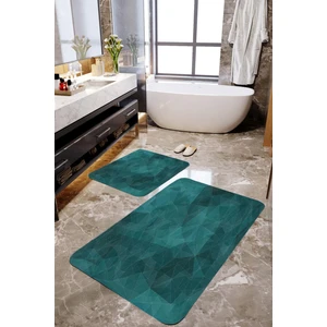 Mekta Home  Su Yeşili Motif 2'li Banyo Paspas Takımı MKTBP-0112 60X100/50X60