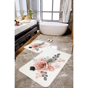 Mekta Home Gül Motifli 2'li Banyo Paspas Takımı MKTBP-067 60X100/50X60