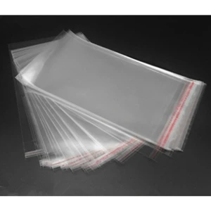 10 cm x 25 cm Şeffaf Bantlı Jelatin Yapışkanlı Poşet 50' Li