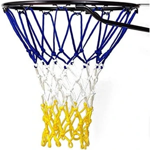 Basketbol Filesi 4mm Polys. Sax Mavi - Beyaz - Sarı - 2 Adet (Basketbol Pota Ağı)