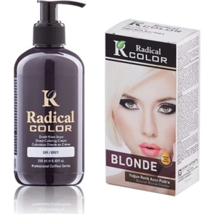 Radical Color Gri Amonyaksız Su Bazlı Saç Boyası 250ml 2SET