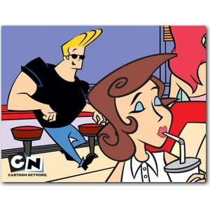 Cakatablo Ahşap Tablo Johnny Bravo ve Milkshake Girl