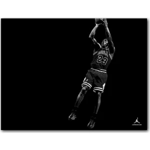 Cakatablo Ahşap Tablo Michael Jordan Siyah Arkaplan