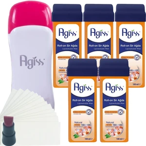 s Roll-On Kartuş Sir Ağda Isıtıcı +  5^li Natural Kartuş Ağda Seti 8 Parça