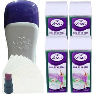 Roll-On Kartuş Sir Ağda Isıtıcı +  4^lü Azulen Kartuş Ağda Seti 7 Parça