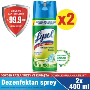 Dezenfektan Sprey Bahar Ferahlığı 2'li, Yüzeyler Için, 2 x 400 ml