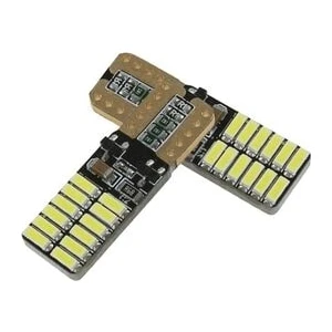 Gürler Oto Aksesuar T10 LED Ampul 4 Adet 12V 5W Park LED Plaka LED Tavan LED 24 Ledli  Beyaz