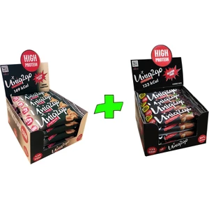 UNIQ2GO Crunchy Mıdı 40 G.- Fıstık Ezmeli Proteinli Bar 16'lı + UNIQ2GO Power Mıdı 38 G. Bademli Protein Bar 16'lı (Toplam 32 li Bar)