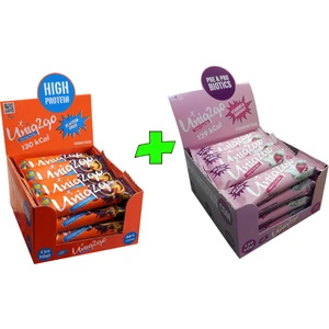 UNIQ2GO Choco Light Mıdı 40 G.- Portakallı 16'lı Kutu + UNIQ2GO Tatlı-Ekşi Pre-Probiyotik Mıdı 38 G.- Çilekli Proteinli Bar 16'lı Kutu (Toplam 32  li Bar)