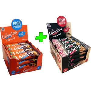 UNIQ2GO Choco Light Mıdı 40 G.- Portakallı 16'lı Kutu + UNIQ2GO Crunchy Mıdı 40 G.- Fıstık Ezmeli Proteinli Bar 16'lı Kutu (Toplam 32 li  Bar)