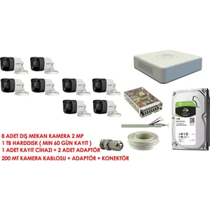 Hikvision 8'li Set 2 Mp Hd Iç Kamera Sistemi