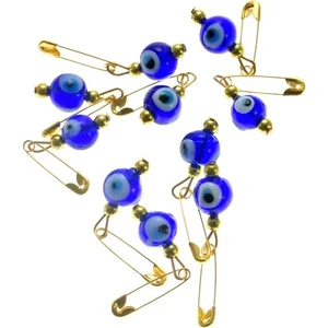 Hdmarketim Maşallahlık Iğneli Cam Nazar Boncuğu 10 Adet 0,8mm 5958