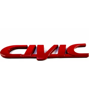 HONDA UYUMLU Civic Bagaj Yazısı Kırmızı 125mm-25mm 1996-2000