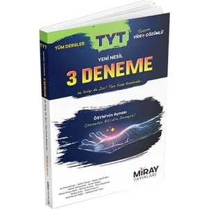 Miray Yayınları TYT Tüm Dersler Yeni Nesil 3 Deneme