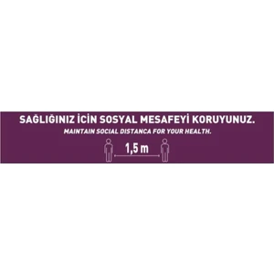 Gen-of Sağlığınız Için Sosyal Mesafeyi Koruyunuz Yapışkanlı Bant Adet