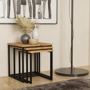 Robin Home Atlantis 3'lü Metal Zigon Seti Sehpa Takımı As7-A