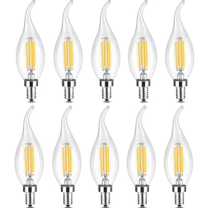 Ucuz Geldi Rustik LED Ampul 4W E 14 ince Duy Gün Işığı 3200K 10 Adet ERD23 Lambam Dimmerli Kıvrık Mum Ampul