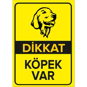- Dikkat Köpek Var Levhası Golden Retriever - Sac Malzeme 25 x 35 cm