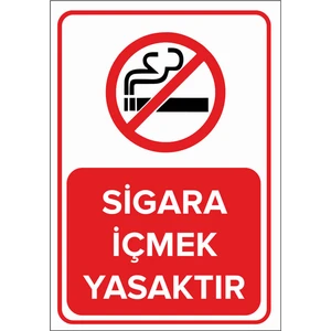 - Sigara İçmek Yasaktır Levhası - Sac Malzeme 25 x 35 cm