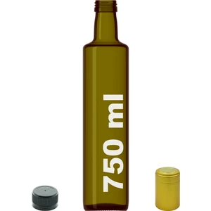 750 cc Yeşil Dorika Kilitli Kapaklı ve Kapüşonlu 750 ml Yuvarlak Cam Şişe 1 Adet
