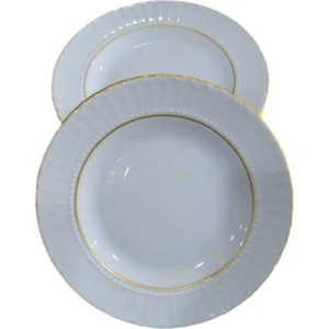 Kütahya Porselen 6 Adet Sedef Yaldızlı Yemek Tabağı 19 cm