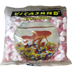 Akvaryum ve Fanus Için Kırmızı Beyaz Çakıl Taşı